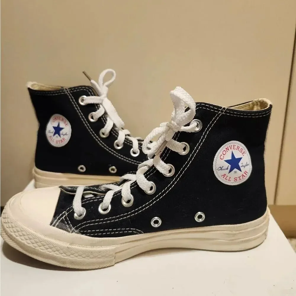 Comme des Garçons PLAY x Converse Chuck 70 Hi Black Heart Sneakers Womens Sz 6